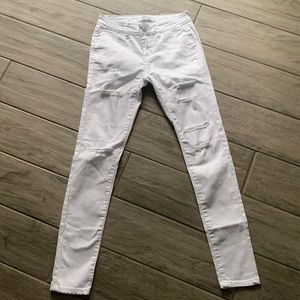 Distressed White WAX Jeans Los Angeles